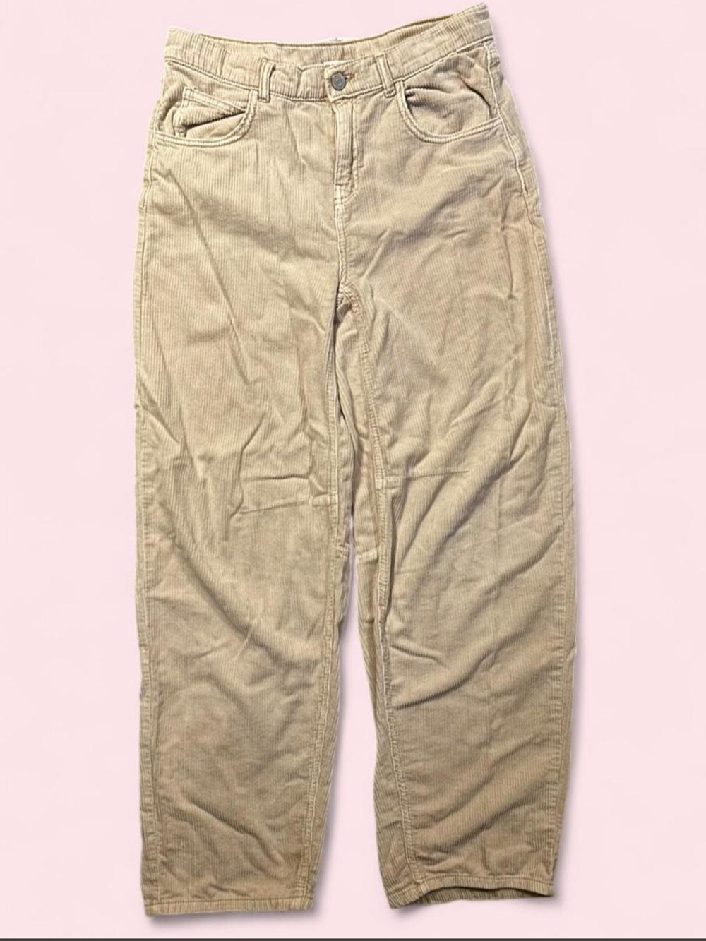 BDG Urban Outfitters Beige Corduroy Wide Leg Pants Size 24” Adjustable Waist